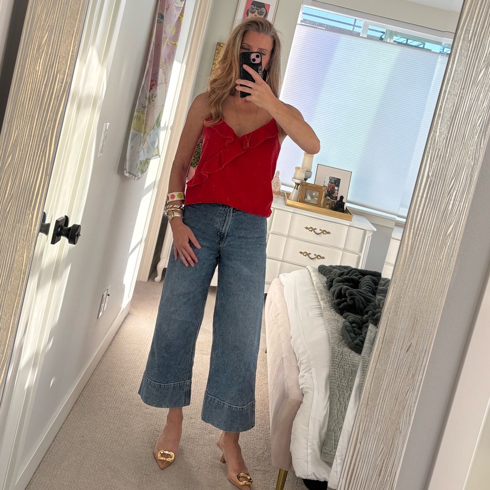 J. Crew Red Velvet Camisole Top